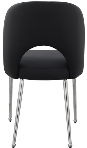 Logan Faux Leather / Iron / Engineered Wood / Foam Contemporary Black Faux Leather Dining Chair - 19.5" W x 22" D x 34" H