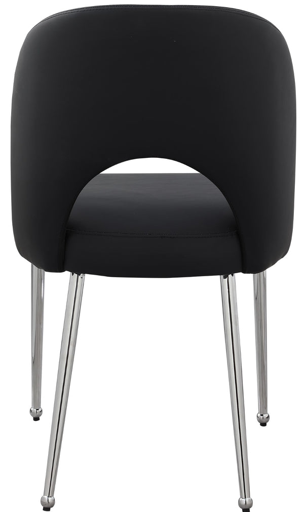 Logan Faux Leather / Iron / Engineered Wood / Foam Contemporary Black Faux Leather Dining Chair - 19.5" W x 22" D x 34" H