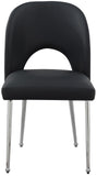 Logan Faux Leather / Iron / Engineered Wood / Foam Contemporary Black Faux Leather Dining Chair - 19.5" W x 22" D x 34" H