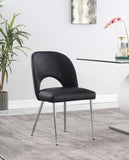 Logan Faux Leather / Iron / Engineered Wood / Foam Contemporary Black Faux Leather Dining Chair - 19.5" W x 22" D x 34" H