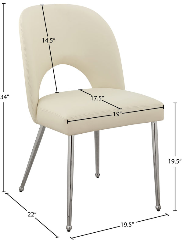 Logan Faux Leather / Iron / Engineered Wood / Foam Contemporary Cream Faux Leather Dining Chair - 19.5" W x 22" D x 34" H