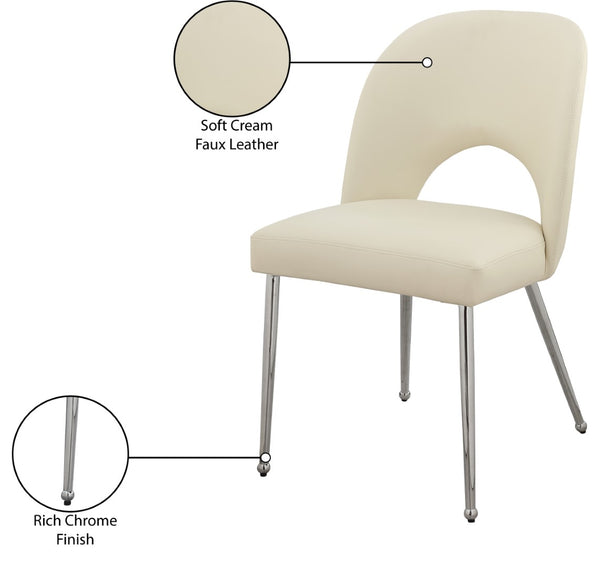 Logan Faux Leather / Iron / Engineered Wood / Foam Contemporary Cream Faux Leather Dining Chair - 19.5" W x 22" D x 34" H