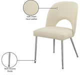 Logan Faux Leather / Iron / Engineered Wood / Foam Contemporary Cream Faux Leather Dining Chair - 19.5" W x 22" D x 34" H