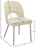 Logan Faux Leather / Iron / Engineered Wood / Foam Contemporary Cream Faux Leather Dining Chair - 19.5" W x 22" D x 34" H