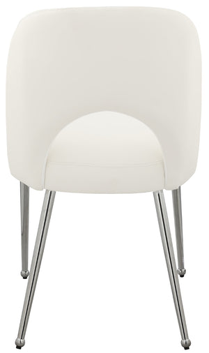 Logan Faux Leather / Iron / Engineered Wood / Foam Contemporary Cream Faux Leather Dining Chair - 19.5" W x 22" D x 34" H
