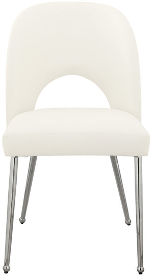 Logan Faux Leather / Iron / Engineered Wood / Foam Contemporary Cream Faux Leather Dining Chair - 19.5" W x 22" D x 34" H