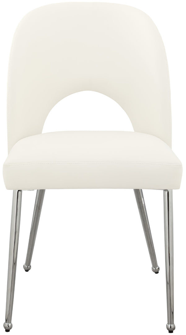 Logan Faux Leather / Iron / Engineered Wood / Foam Contemporary Cream Faux Leather Dining Chair - 19.5" W x 22" D x 34" H