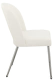 Logan Faux Leather / Iron / Engineered Wood / Foam Contemporary Cream Faux Leather Dining Chair - 19.5" W x 22" D x 34" H