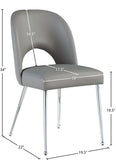 Logan Faux Leather / Iron / Engineered Wood / Foam Contemporary Grey Faux Leather Dining Chair - 19.5" W x 22" D x 34" H