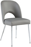 Logan Faux Leather / Iron / Engineered Wood / Foam Contemporary Grey Faux Leather Dining Chair - 19.5" W x 22" D x 34" H