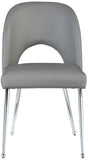 Logan Faux Leather / Iron / Engineered Wood / Foam Contemporary Grey Faux Leather Dining Chair - 19.5" W x 22" D x 34" H