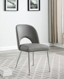 Logan Faux Leather / Iron / Engineered Wood / Foam Contemporary Grey Faux Leather Dining Chair - 19.5" W x 22" D x 34" H