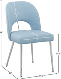 Logan Faux Leather / Iron / Engineered Wood / Foam Contemporary Light Blue Faux Leather Dining Chair - 19.5" W x 22" D x 34" H