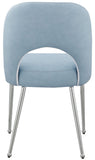 Logan Faux Leather / Iron / Engineered Wood / Foam Contemporary Light Blue Faux Leather Dining Chair - 19.5" W x 22" D x 34" H