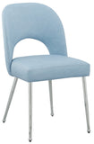 Logan Faux Leather / Iron / Engineered Wood / Foam Contemporary Light Blue Faux Leather Dining Chair - 19.5" W x 22" D x 34" H