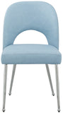 Logan Faux Leather / Iron / Engineered Wood / Foam Contemporary Light Blue Faux Leather Dining Chair - 19.5" W x 22" D x 34" H