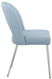 Logan Faux Leather / Iron / Engineered Wood / Foam Contemporary Light Blue Faux Leather Dining Chair - 19.5" W x 22" D x 34" H