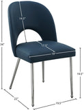 Logan Faux Leather / Iron / Engineered Wood / Foam Contemporary Navy Faux Leather Dining Chair - 19.5" W x 22" D x 34" H