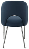 Logan Faux Leather / Iron / Engineered Wood / Foam Contemporary Navy Faux Leather Dining Chair - 19.5" W x 22" D x 34" H