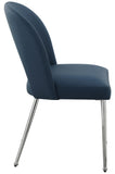 Logan Faux Leather / Iron / Engineered Wood / Foam Contemporary Navy Faux Leather Dining Chair - 19.5" W x 22" D x 34" H