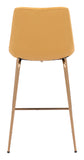 Zuo Modern Tony 100% Polyester, Plywood, Steel Modern Commercial Grade Counter Stool Yellow, Gold 100% Polyester, Plywood, Steel