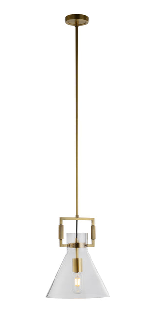 Bethel Brass Single Pendant Lighting in Metal & Glass