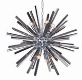 Bethel Chrome Chandelier in Iron & Glass