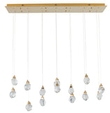 Bethel Gold LED Island Lighting in Metal & Crystal