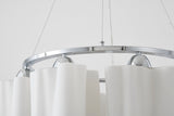 Bethel White Chandelier in Metal & Glass