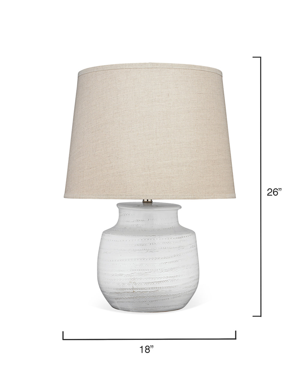 Jamie Young Co. Trace Table Lamp 9TRACESMTLWH