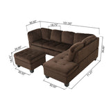 Canterbury Chocolate Fabric Sectional Set