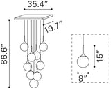 Zuo Modern Epsilon Glass, Steel Modern Commercial Grade Ceiling Lamp White Glass, Steel