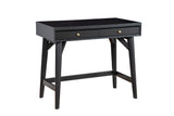 Alpine Furniture Flynn Mini Desk, Black 966BLK-65 Black Mahogany Solids & Okoume Veneer 36 x 20 x 31