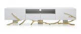 VIG Furniture Modrest Legend - 87"-Wide Modern White Gold TV Stand VGVC-TV8111-L VGVC-TV8111-L