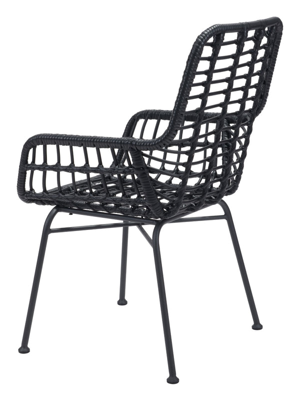 Zuo Modern Lyon Steel, Polyethylene Modern Commercial Grade Dining Chair Set - Set of 2 Black Steel, Polyethylene