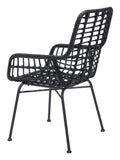 English Elm EE2974 Steel, Polyethylene Modern Commercial Grade Dining Chair Set - Set of 2 Black Steel, Polyethylene