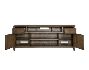 Newport 74" TV Console - Handcrafted Oak Finish with Storage, Wire Management & Soundbar Space