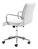 Zuo Modern Partner 100% Polyurethane, Plywood, Steel Modern Commercial Grade Office Chair White, Chrome 100% Polyurethane, Plywood, Steel