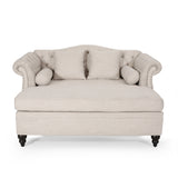 Wellston Contemporary Tufted Double Chaise Lounge with Accent Pillows