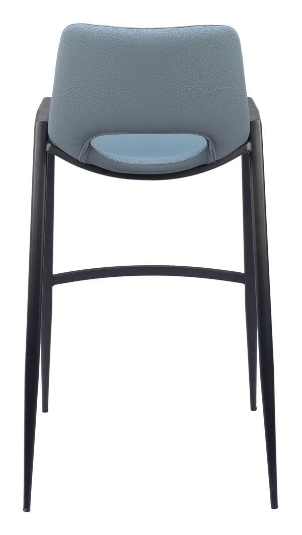 Zuo Modern Desi 100% Polyurethane, Plywood, Steel Modern Commercial Grade Barstool Set - Set of 2 Gray, Black 100% Polyurethane, Plywood, Steel