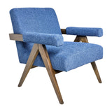 Sagebrook Home Contemporary Wood - Scandinavian Accent Chair - Navy Blue 17051-02 Blue Non-woven Fabric