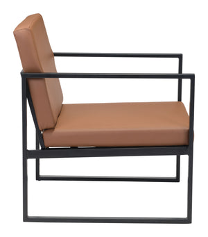 Zuo Modern Claremont 100% Polyurethane, Plywood, Steel Modern Commercial Grade Arm Chair Brown, Black 100% Polyurethane, Plywood, Steel