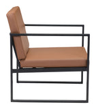 Zuo Modern Claremont 100% Polyurethane, Plywood, Steel Modern Commercial Grade Arm Chair Brown, Black 100% Polyurethane, Plywood, Steel