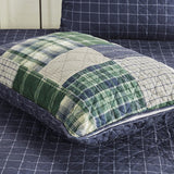 Madison Park Timber Lodge/Cabin 100% Polyester Reversible Printed Coverlet Set Green / Navy King/ Cal King : 104"W x 94"L/20"W x 36"L(2) MP13-7525