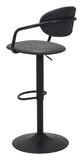 Zuo Modern Kirby 100% Polyurethane, Plywood, Steel Modern Commercial Grade Barstool Vintage Black, Black 100% Polyurethane, Plywood, Steel