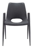 English Elm EE2703 100% Polyurethane, Plywood, Steel Modern Commercial Grade Dining Chair Set - Set of 2 Black 100% Polyurethane, Plywood, Steel