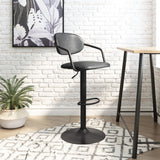 Zuo Modern Kirby 100% Polyurethane, Plywood, Steel Modern Commercial Grade Barstool Vintage Black, Black 100% Polyurethane, Plywood, Steel