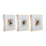 Sagebrook Home Contemporary 72x24,Set of 3 -  Hand Painted Multi-colorful Abstract 70240 Multi Mdf