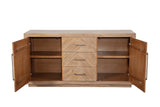 Alpine Furniture Aiden Sideboard 3348-06 Weathered Natural Solid Pine and Plywood 62 x 18 x 32
