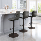 Zuo Modern Seth 100% Polyurethane, Plywood, Steel Modern Commercial Grade Barstool Vintage Gray, Dark Bronze 100% Polyurethane, Plywood, Steel